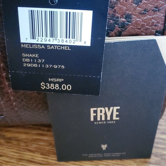 NWT Frye Melissa Satchel Snake Embossed Leather Crossbody - Picture 6 of 8